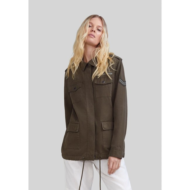 Veste saharienne kaki <span itemprop=