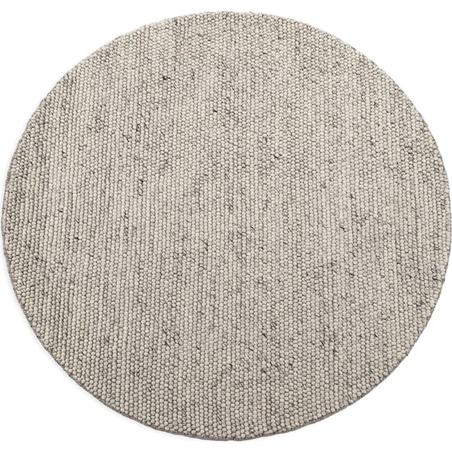 Tapis rond en laine tricotée à la main Couleur gris <span itemprop=
