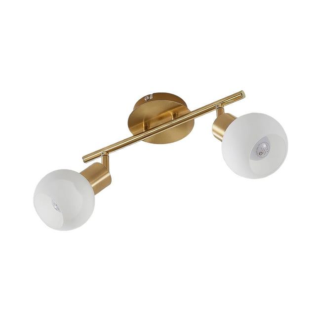 Plafonnier en métal moderne, Elaina Couleur laiton, blanc opale <span itemprop=