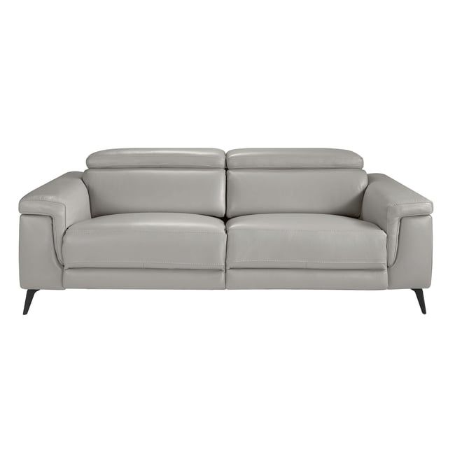 Canapé rembourré en cuir Couleur gris | noir <span itemprop=