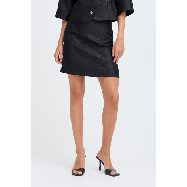 Jupe décontractée noir bydrea shine floral <span itemprop=