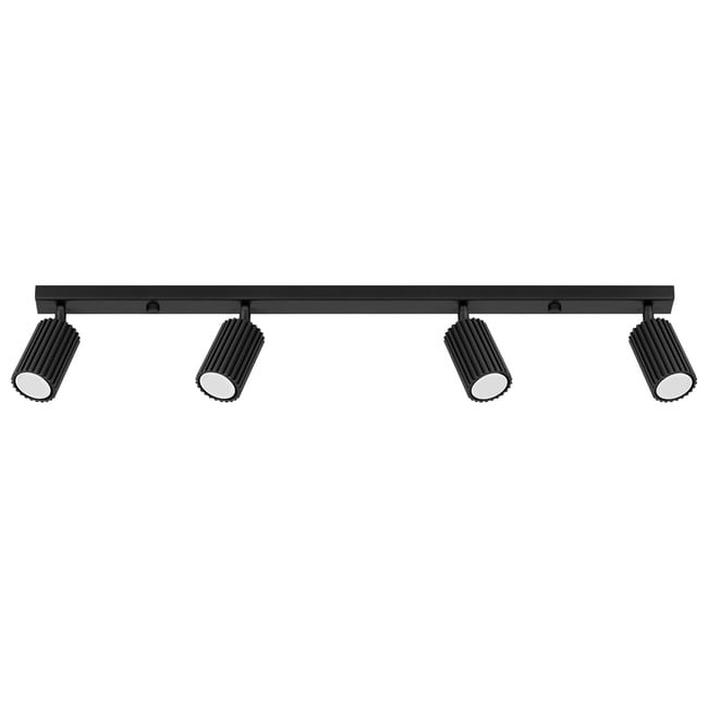 Plafonnier Aluminium Noir GU10 4 Karbon Line Couleur noir <span itemprop=