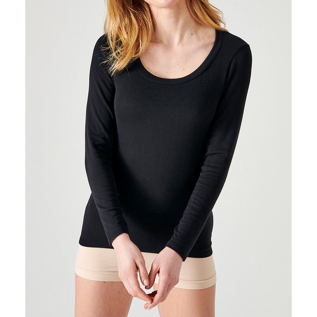 T-Shirt manches longues Thermolactyl Degré 4 noir <span itemprop=