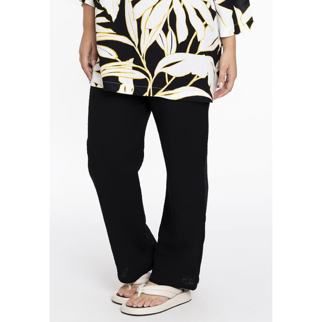 Pantalon imprimé / imprimée noir <span itemprop=