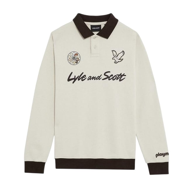 Sweat à col motif/style contrasté beige <span itemprop=