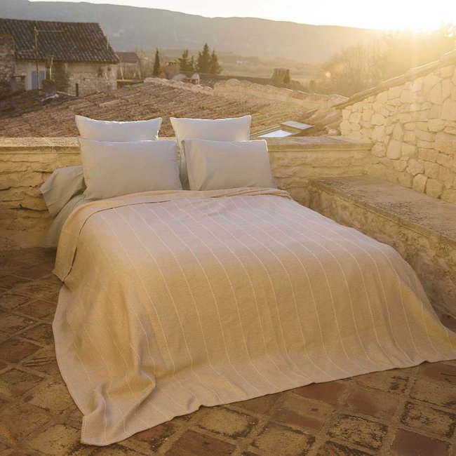 Dessus de lit tissé HONFLEUR Naturel naturel <span itemprop=
