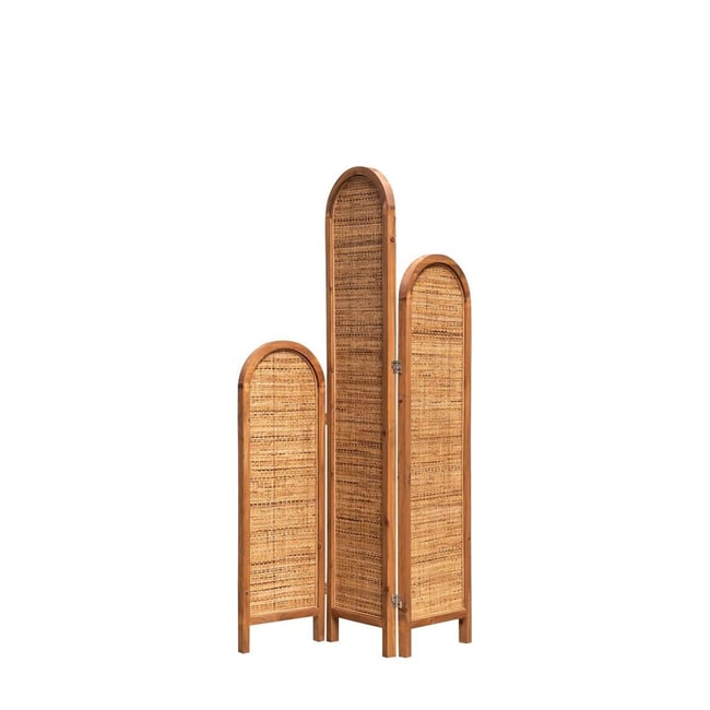 Paravent en rotin NAMASTE Couleur marron <span itemprop=