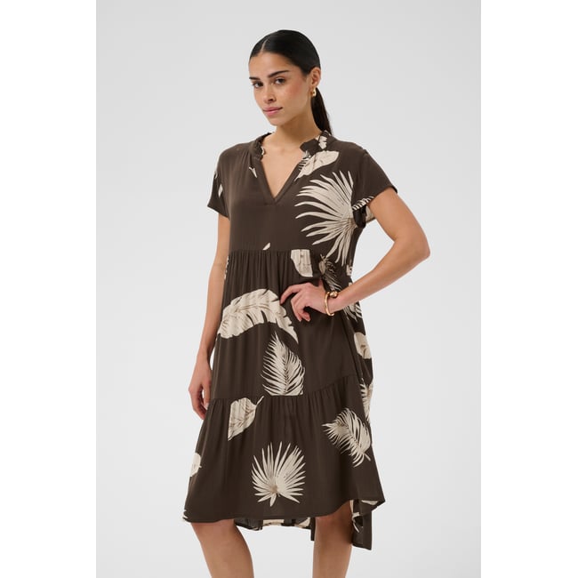 Robe marron c. brown large scale leaf <span itemprop=