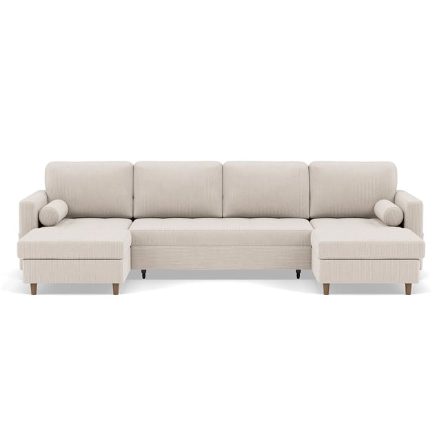 Canapé Panoramique Convertible 7 places - MARCEAU Couleur beige <span itemprop=