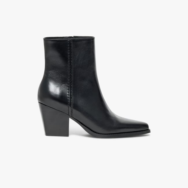 Boots À Talon en cuir THAIS noir <span itemprop=