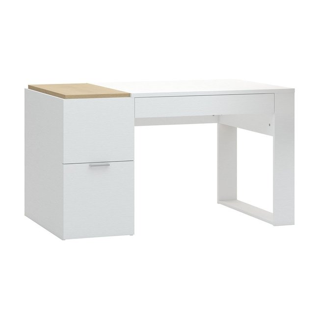 Bureau 140 cm avec rangements - 4you Couleur blanc <span itemprop=