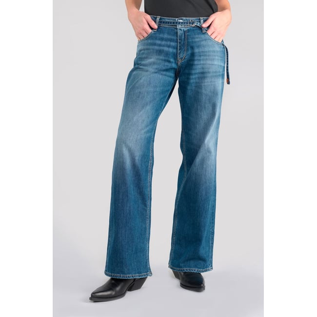 Jeans loose, large wide leg , longueur 34 blue <span itemprop=