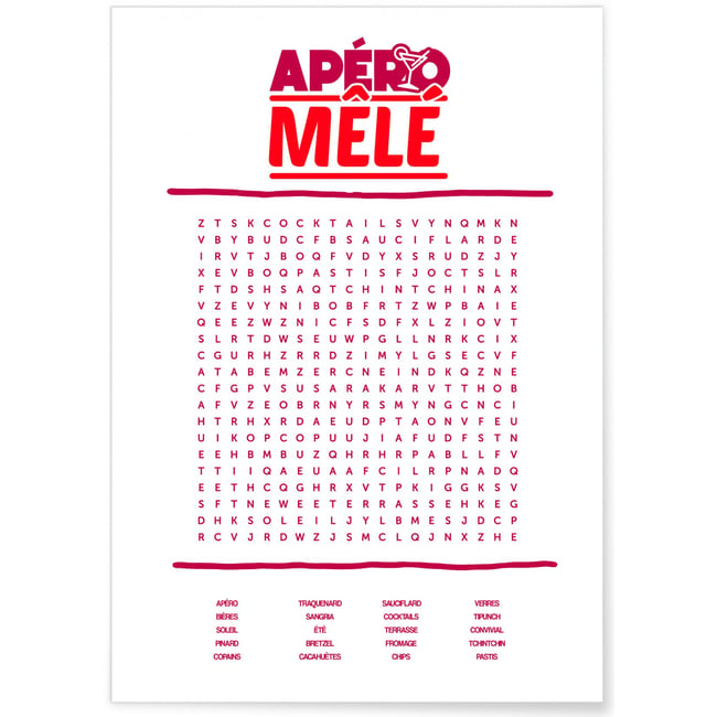 Affiche Apéro Mêlé Couleur blanc <span itemprop=