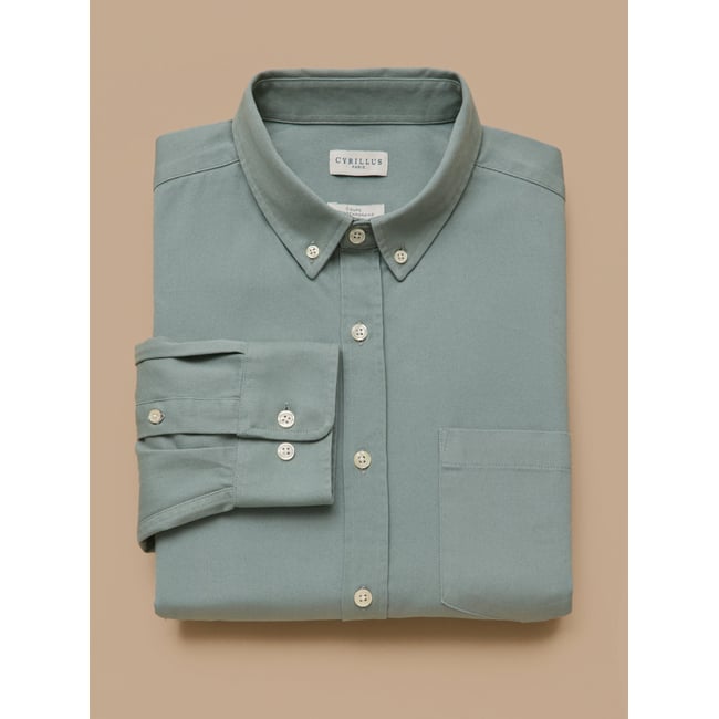 Chemise twill délavé  - coupe contemporaine - CYRILLUS