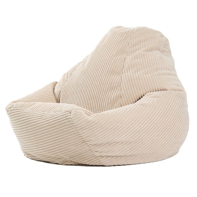 Pouf de salon, velours côtelé, GRANA Couleur beige <span itemprop=