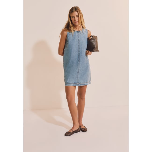 Robe courte en jean ROXANE bleu royal <span itemprop=