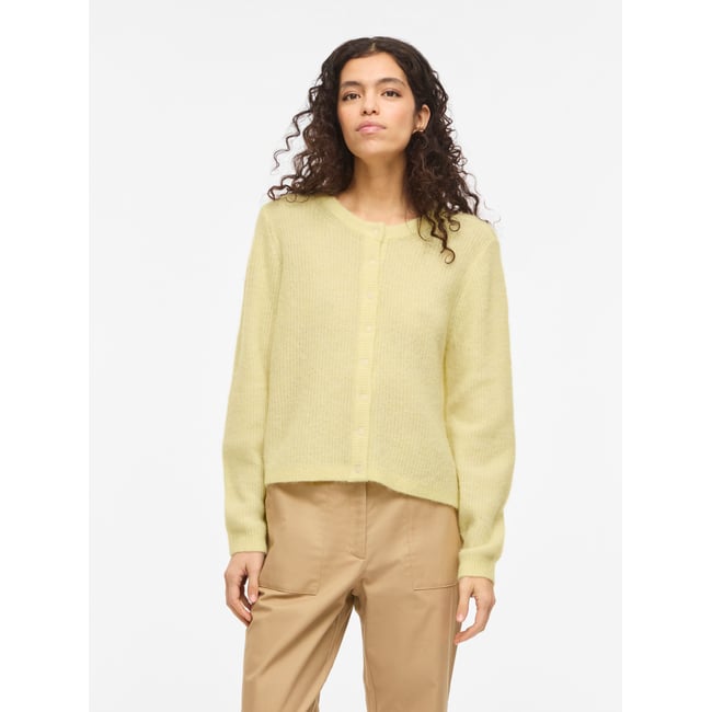 Cardigan En Maille pastel yellow <span itemprop=