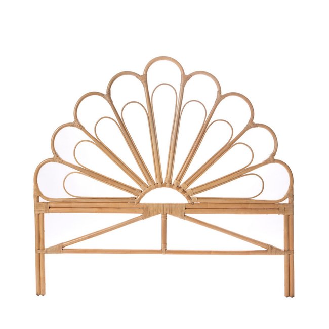 Tête de lit design en rotin 148cm - SINGARAJA Couleur naturel <span itemprop=