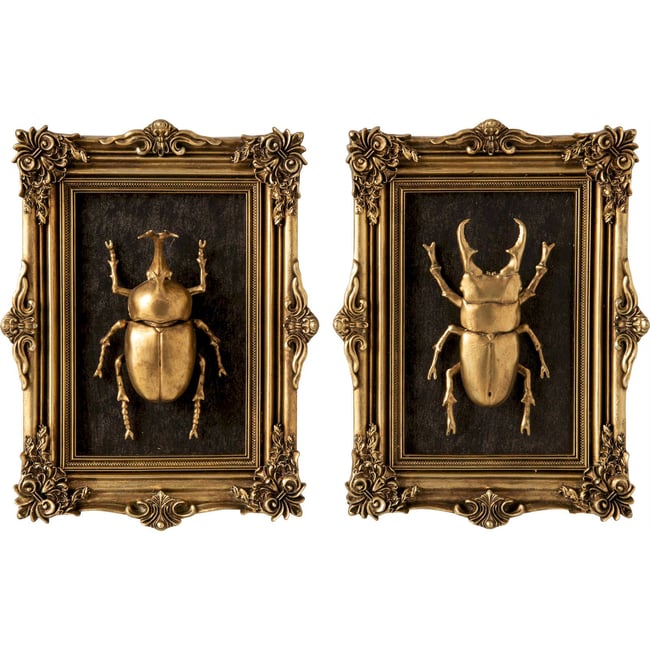 Décoration murale insecte, Lot de 2 Couleur doré <span itemprop=