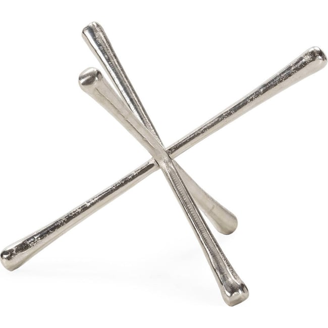 Sculpture décorative en métal nickelé Couleur nickel <span itemprop=