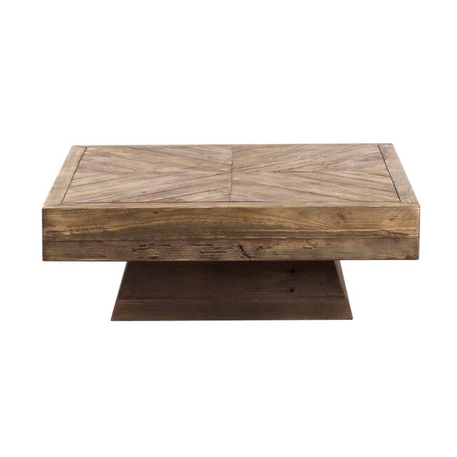 Table basse carrée en bois recyclé  BLAISE Couleur bois clair <span itemprop=