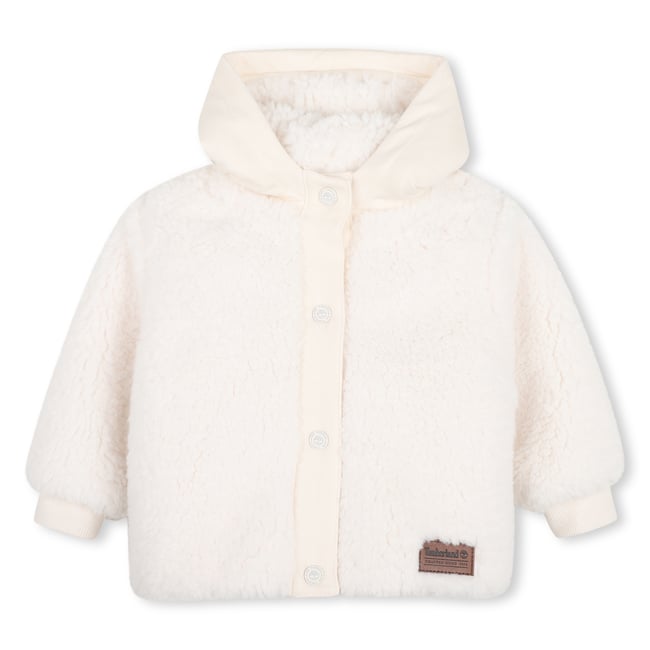 Cardigan à capuche ivoire <span itemprop=