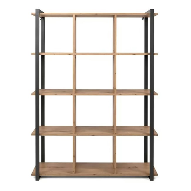 Bibliothèque ouverte 12 niches ALVA Couleur chêne <span itemprop=
