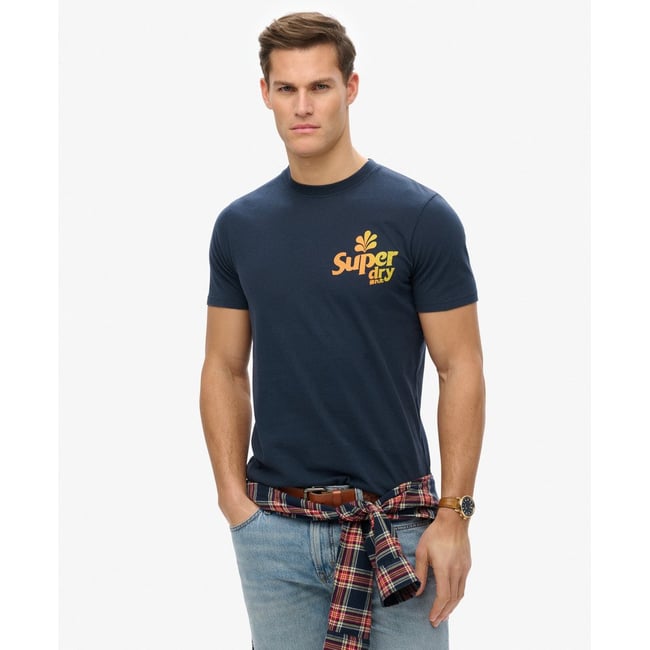 T-shirt Fade bleu marine éclipse <span itemprop=