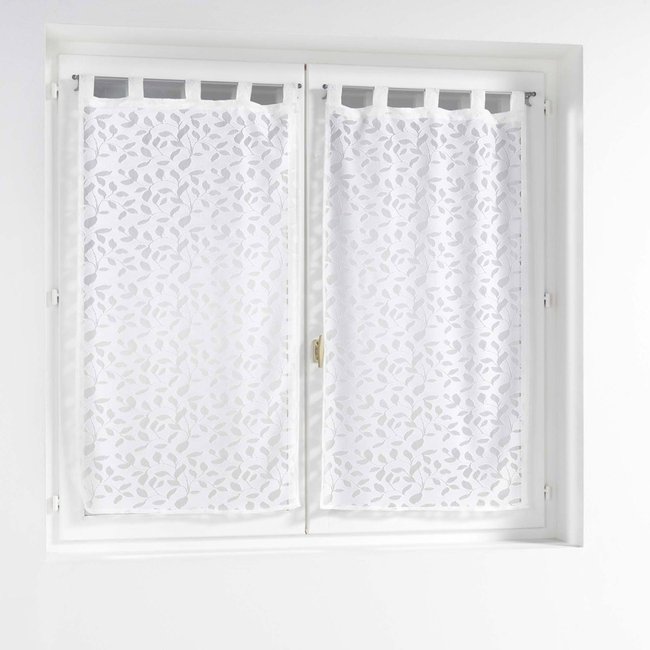 Paire de voilages à passants  maille Manon blanc <span itemprop=