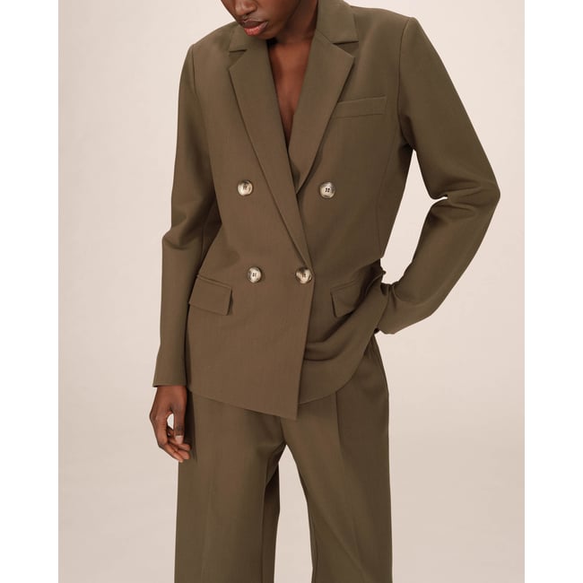 Blazer croise droit marine Sureau vert foret <span itemprop=