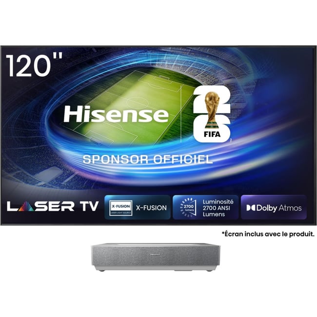 Vidéoprojecteur home cinéma 120L5ND Laser TV + écran ALR FRESNEL gris <span itemprop=