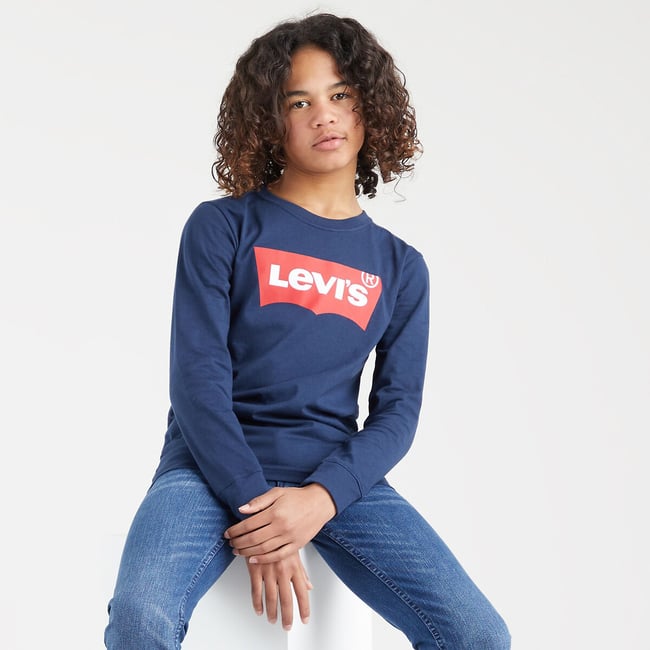 T-shirt Levi's Manches Longues Orange Pour Garçon 14 Ans - Occasion En Excellent état