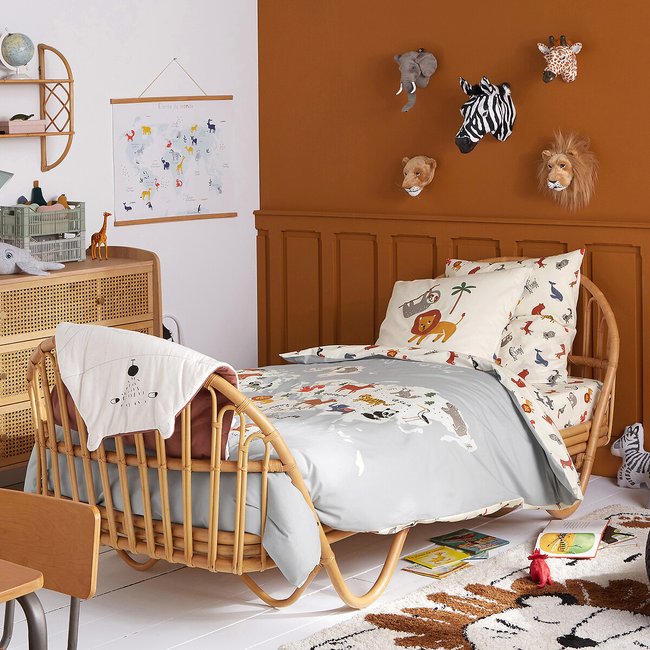 Housse de couette en coton biologique My World imprimé <span itemprop=