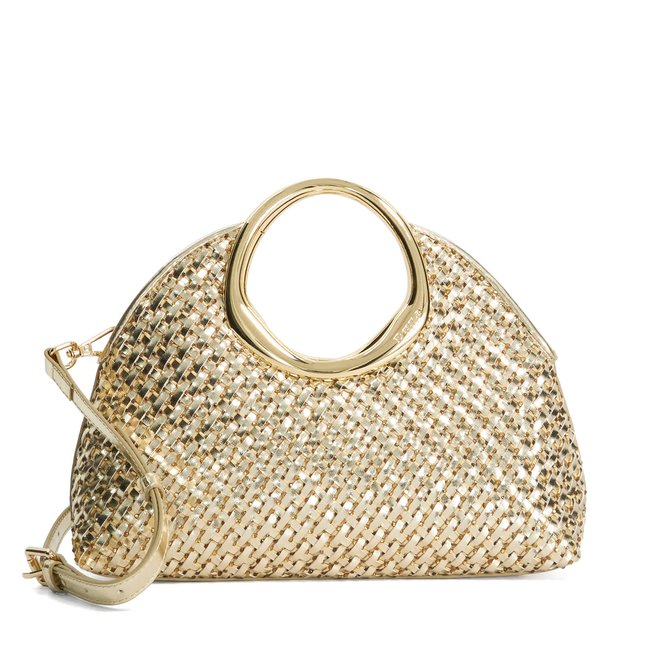 Sac tissé avec poignée dorée - EARNING gold-diamantes <span itemprop=