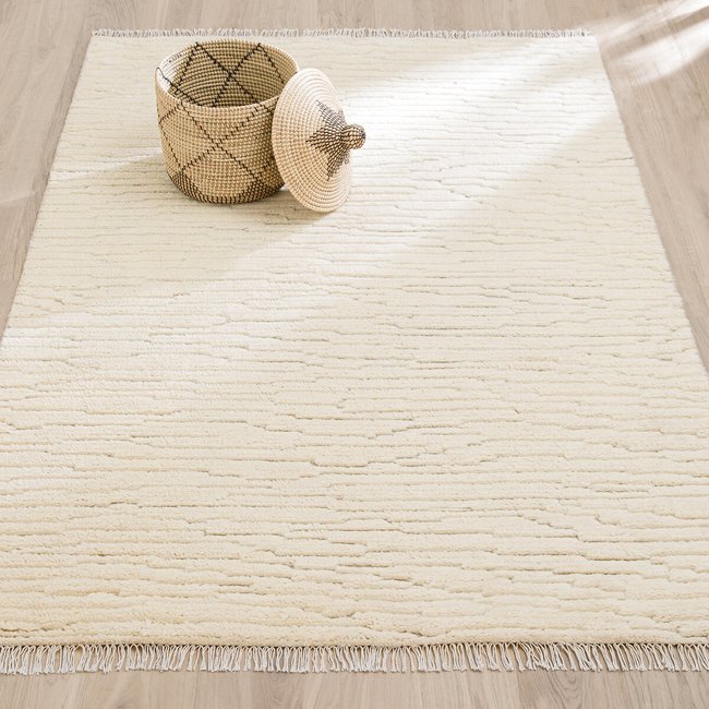 Tapis en laine, noué main, Legnaa Couleur ivoire <span itemprop=
