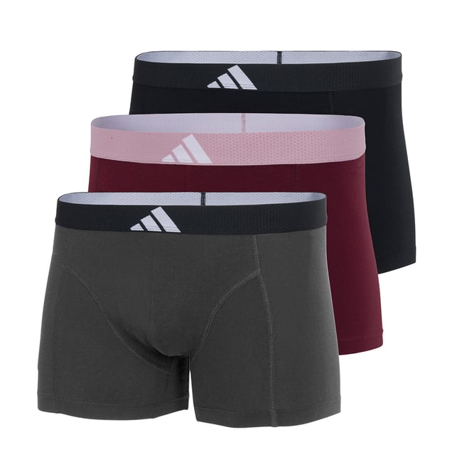 Lot de 3 boxers unis, Active Flex Cotton Body noir + gris + rouge <span itemprop=