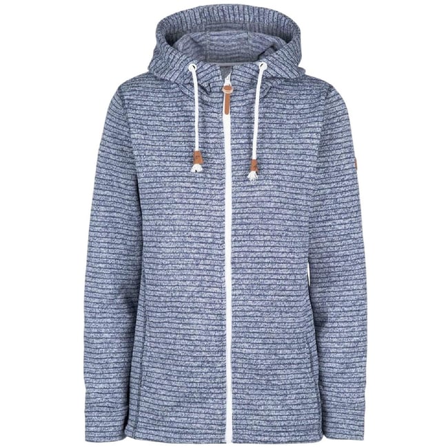 Veste chinée à capuche motif/style à rayures KARI bleu marine <span itemprop=