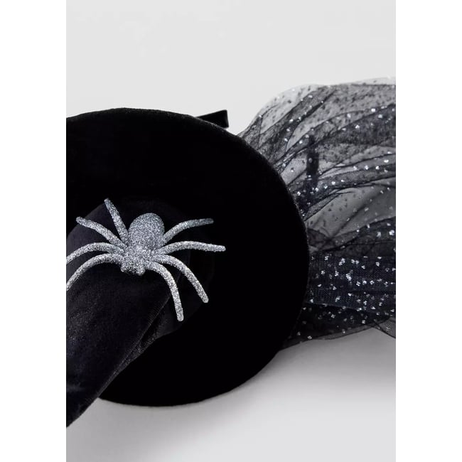 Serre-tête chapeau de sorcière Halloween noir <span itemprop=