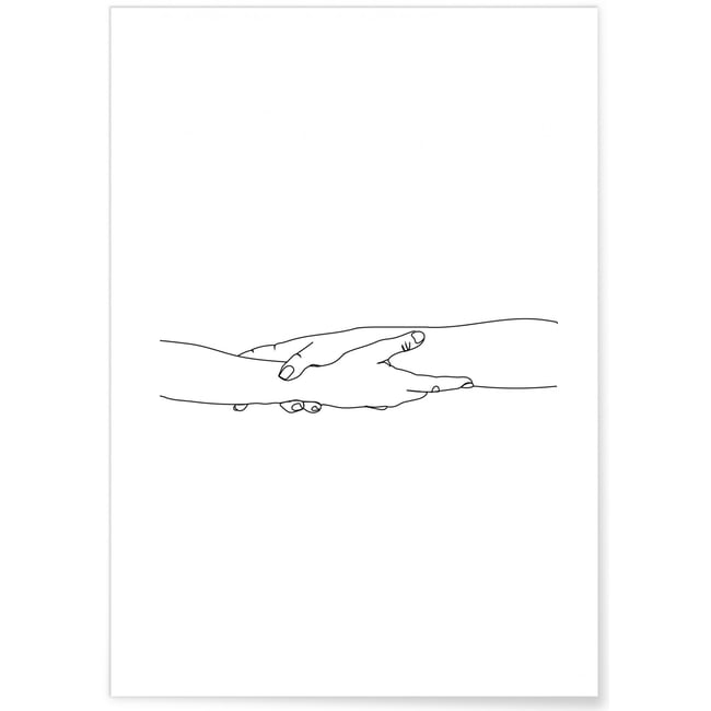 Affiche Line Art Bras Couleur blanc <span itemprop=