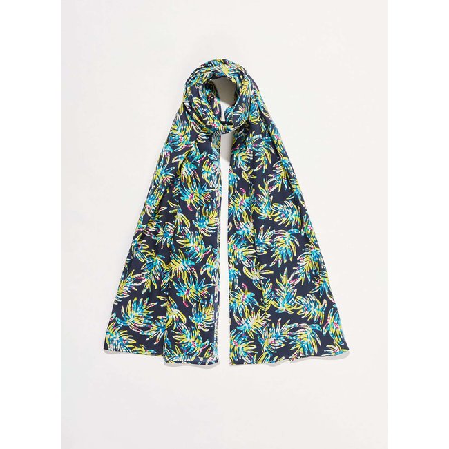 Grand foulard imprimé coton bio MARIEL bleu nuit husavik <span itemprop=