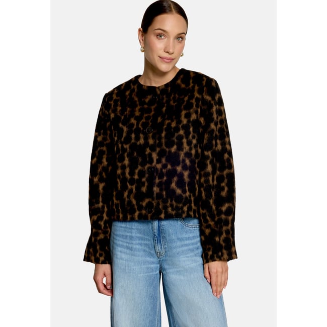 Blazer casual à motif jacquard brown/black <span itemprop=
