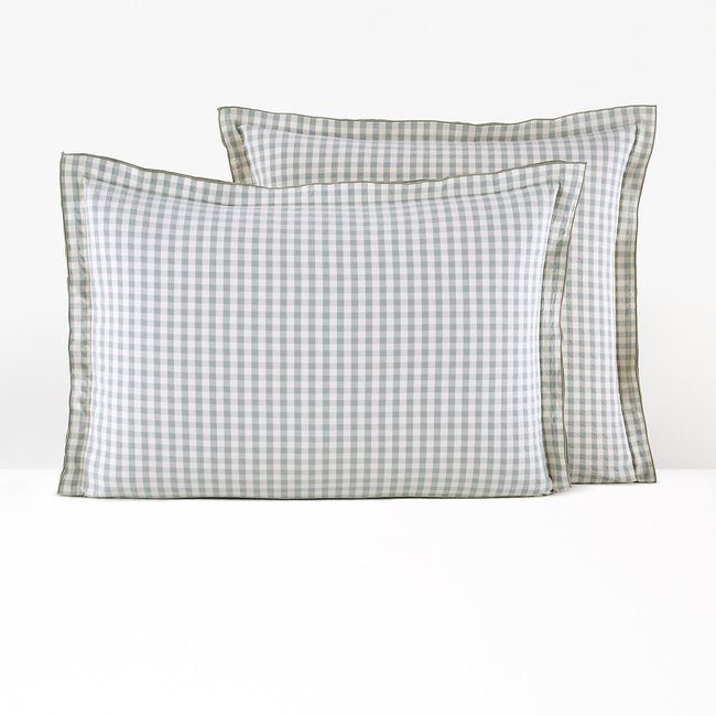 Signatures Cottage Cotton Seersucker Pillowcase, sage green, LA REDOUTE INTERIEURS