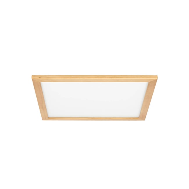 Plafonnier en bois traditionnelLED, Joren Couleur bois clair, blanc <span itemprop=