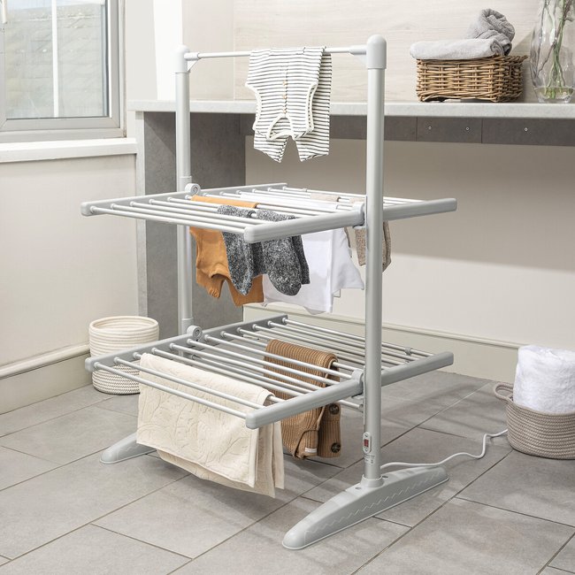 2-Tier Heated Airer, white, PIFCO