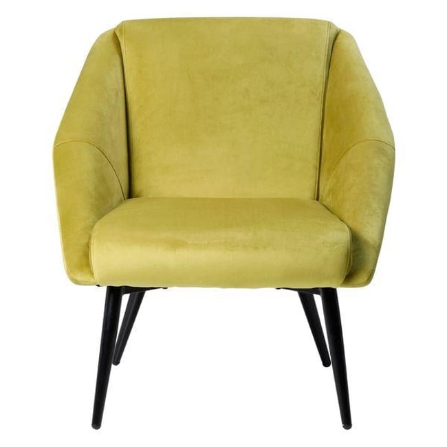 Fauteuil velours Couleur ocre <span itemprop=