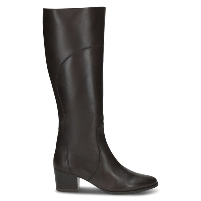 Bottes en cuir marron camel <span itemprop=