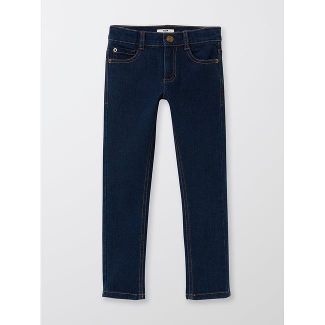 Jean coupe slim bleu fonce uni <span itemprop=