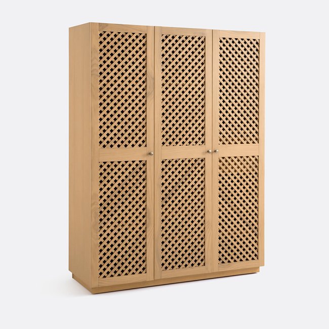 Armoire 3 portes, Quadri Couleur naturel <span itemprop=