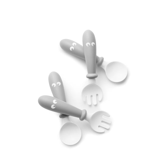 Set 2 Assiettes Bébé Acier Inox 3 Compartiments + 2 Cuillères & Fourchettes - Ventouses Silicone Anti-Renversement - Sans BPA