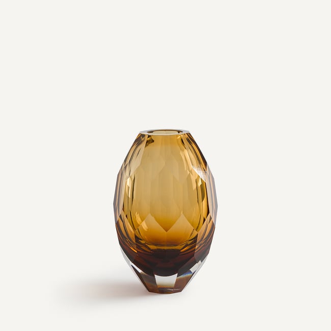 Vase en verre épais ambre, Veneto Couleur ambre <span itemprop=